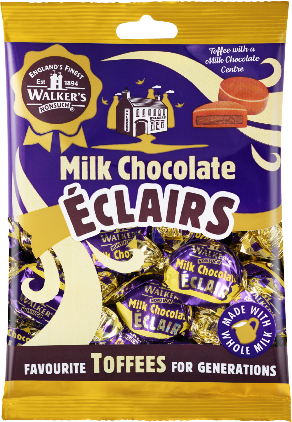 Walker's Nonsuch Milk Chocolate Eclairs 150g bag