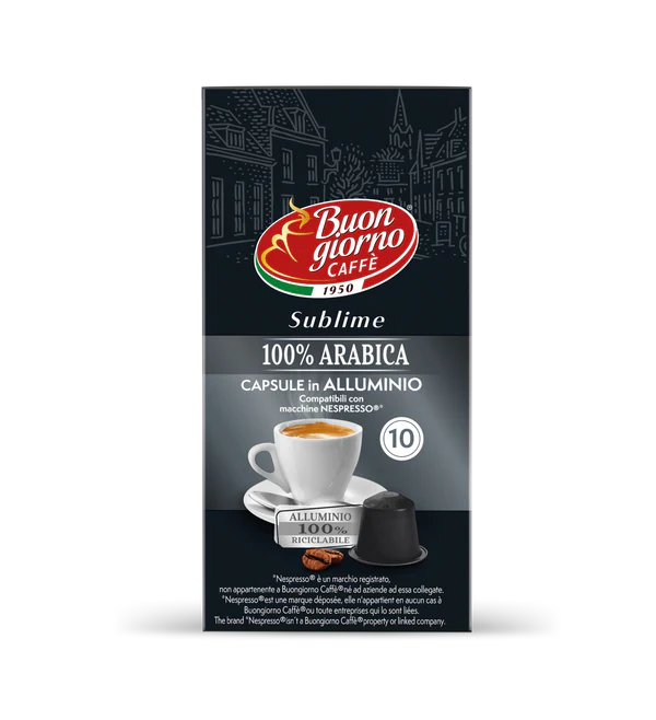 Order Buongiorno Caffè -100% Arabica - Compatible by Nespresso -10 capsules for LE 199.00 at Coffee & Cream, All your coffee needs in one place. Shop Coffee, Beans, Ground Coffee, Instant Coffee, Creamers, Coffee Machines, Blenders, Coffee and more. 50+ B