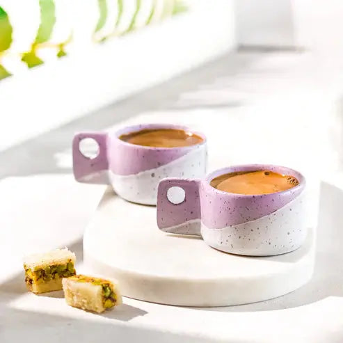 Order Handmade Pottery - Mauve Espresso Cup - 100 ml (Set of 2) for LE 430.00 at Coffee & Cream, All your coffee needs in one place. Shop Coffee, Beans, Ground Coffee, Instant Coffee, Creamers, Coffee Machines, Blenders, and more. 50+ Brands Monin, Lavazz