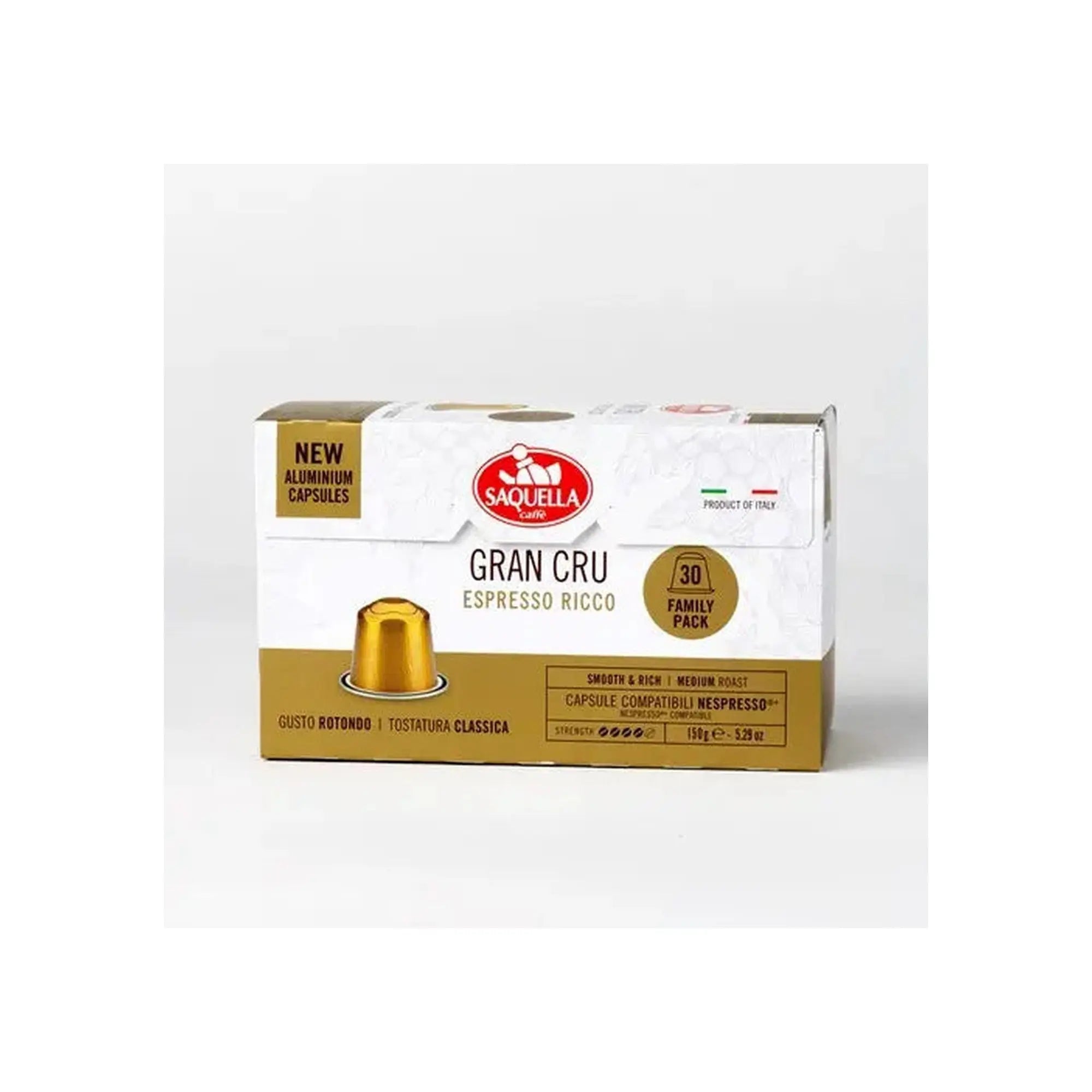 Saquella - Grand Cru Compatible With Nespresso - 30 capsules at Coffee & Cream Egypt