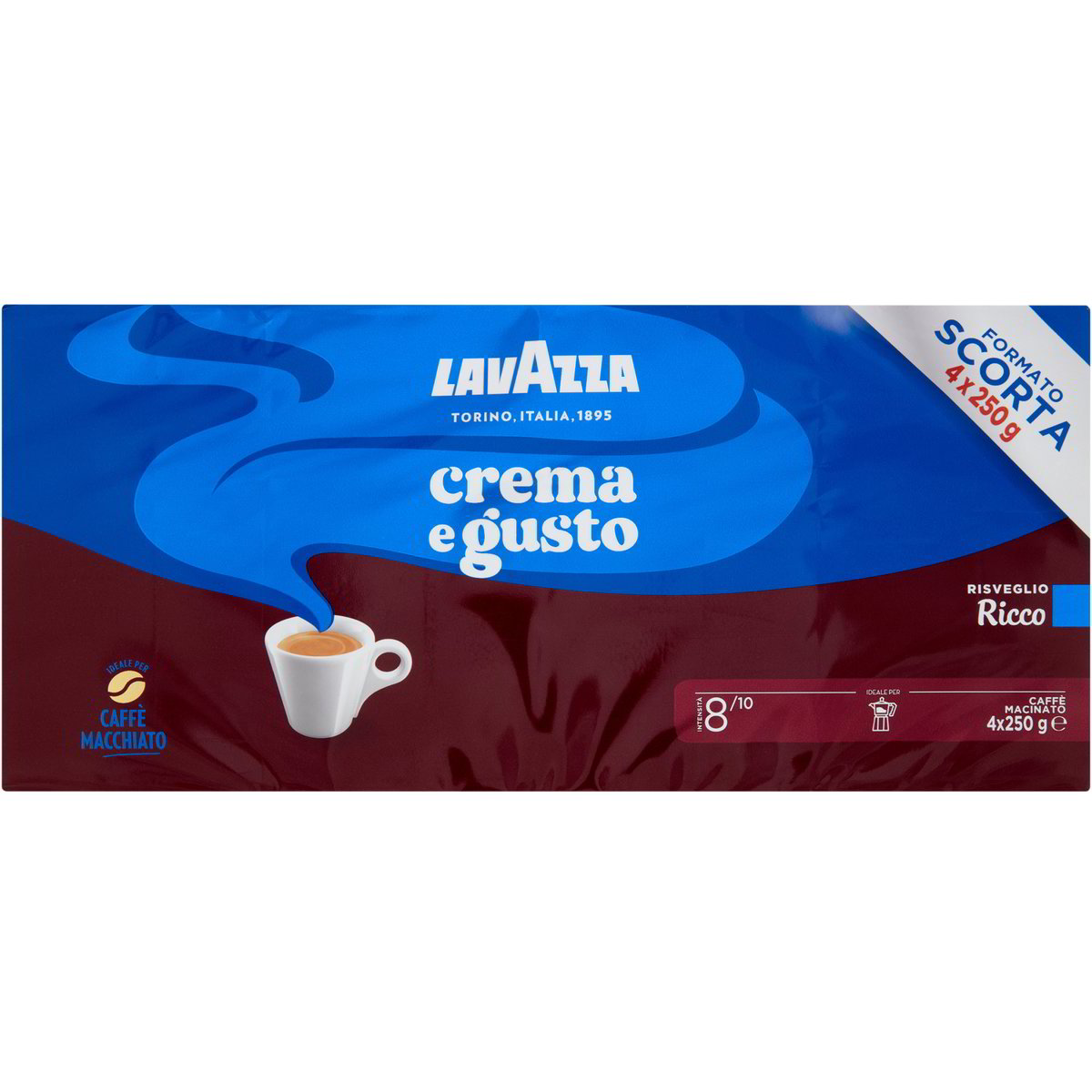 Lavazza Crema e Gusto Ricco Ground Coffee - 4 x 250g