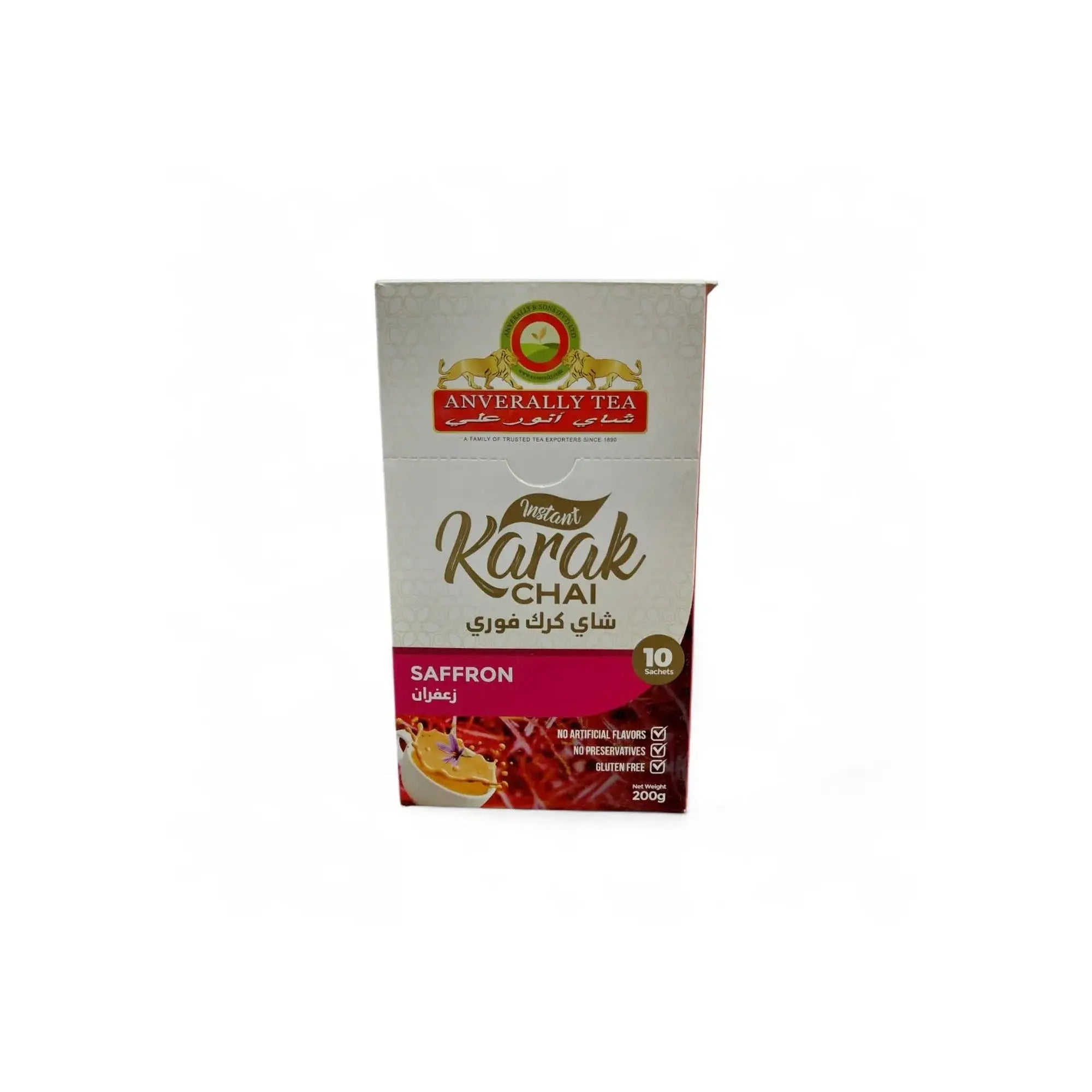 ANVERALLY TEA - Karak Chai - SAFFRON - 10 sachets at Coffee & Cream Egypt