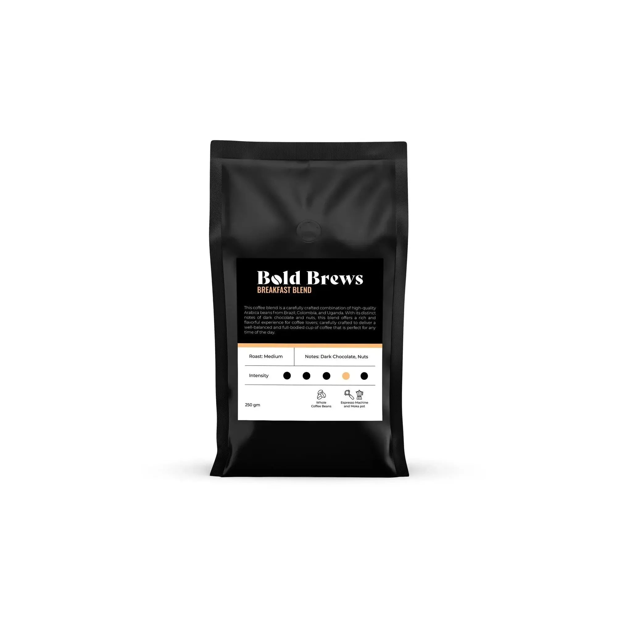 Order Bold Brews - Breakfast Blend Whole Coffee Beans - 250g for LE 245.00 at Coffee & Cream, All your coffee needs in one place. Shop Coffee, Beans, Ground Coffee, Instant Coffee, Creamers, Coffee Machines, Blenders, and more. 50+ Brands Monin, Lavazza,
