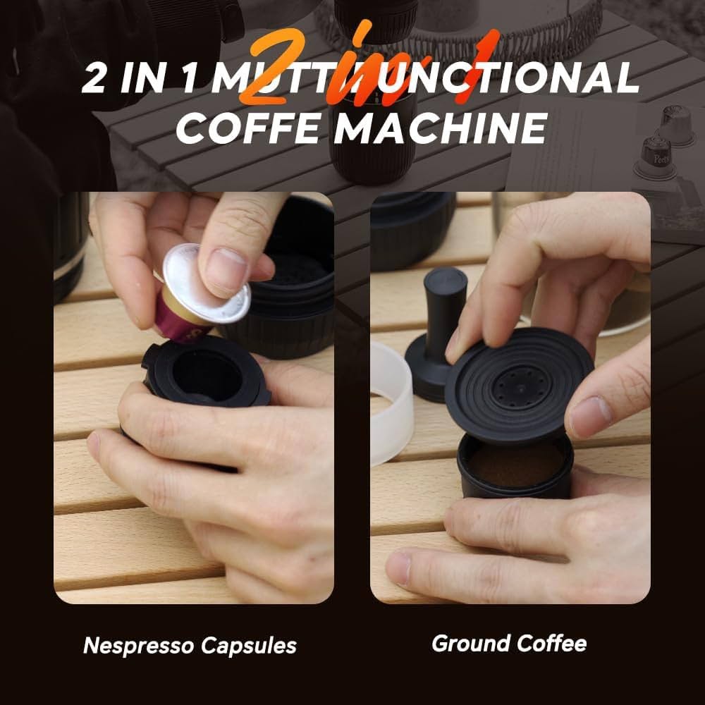 iCafilas - ME2218 Portable Espresso Maker - Hot/Cold - Red