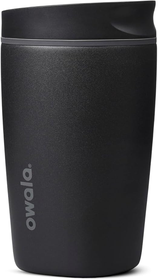 Owala SmoothSip Slider Ceramic Stainless Steel Tumbler Very, Very Dark 12oz / 355ml