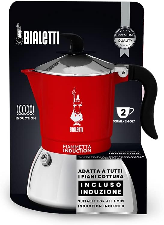 Bialetti Fiammetta Induction Coffee Maker Red 2 Cups