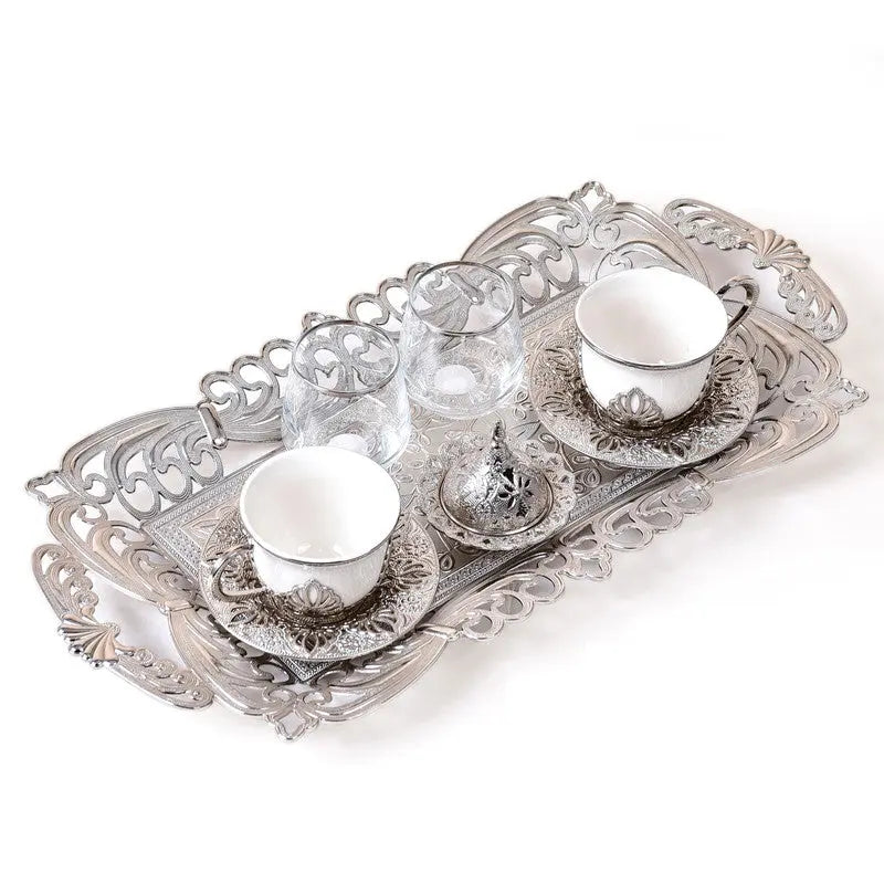 Order KGA - Double Presentation White & Silver Coffee Set #7794 for LE 1550.00 at Coffee & Cream, All your coffee needs in one place. Shop Coffee, Beans, Ground Coffee, Instant Coffee, Creamers, Coffee Machines, Blenders, and more. 50+ Brands Monin, Lavaz
