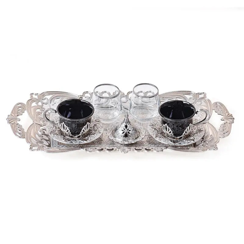 Order KGA - Double presentation Black Porcelain & Silver Coffee Set #7817 for LE 1550.00 at Coffee & Cream, All your coffee needs in one place. Shop Coffee, Beans, Ground Coffee, Instant Coffee, Creamers, Coffee Machines, Blenders, equipment and more. 50+