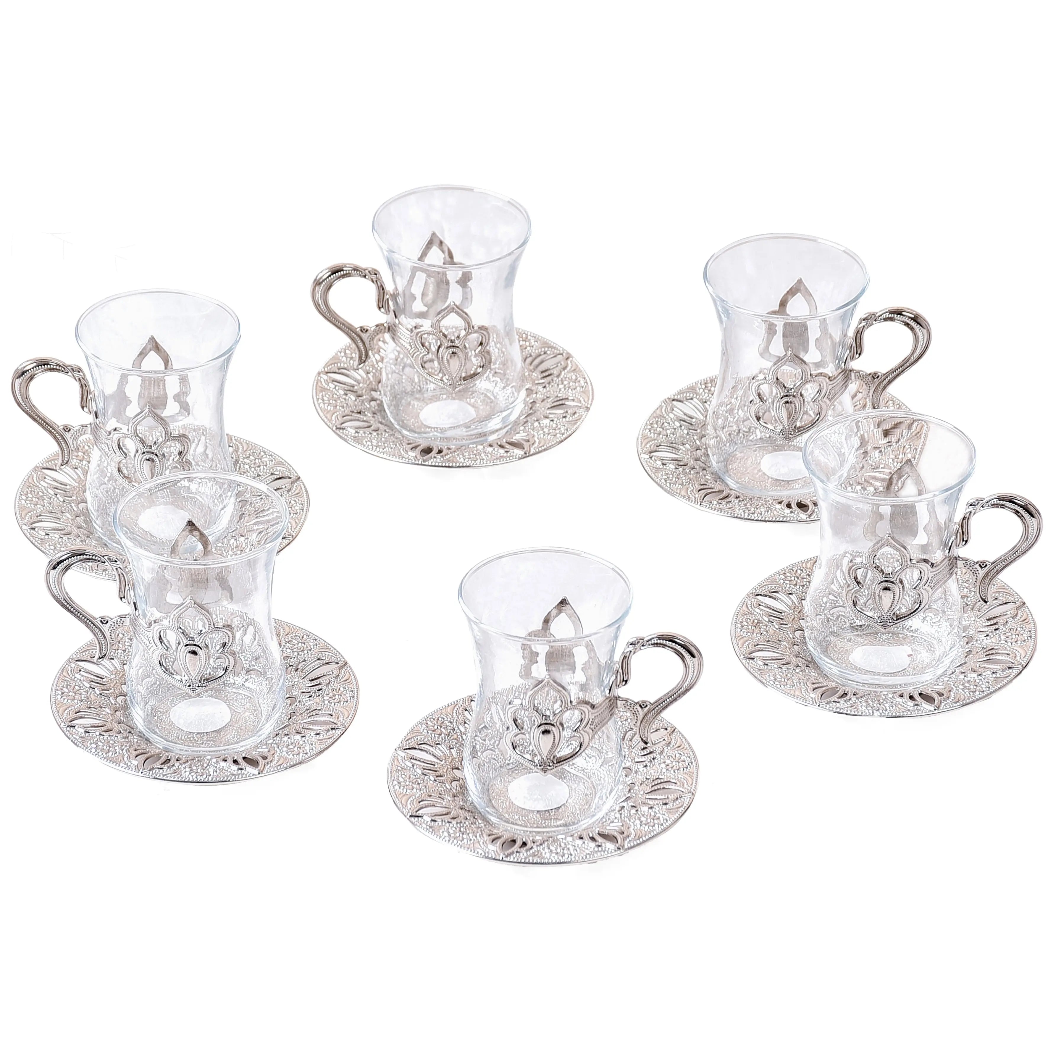 Order KGA - Silver Tea Cup Set - 6 Pieces #7213 for LE 1499.00 at Coffee & Cream, All your coffee needs in one place. Shop Coffee, Beans, Ground Coffee, Instant Coffee, Creamers, Coffee Machines, Blenders, and more. 50+ Brands Monin, Lavazza, Starbucks, N