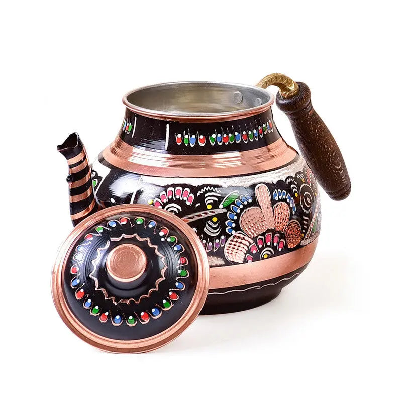 Order KGA - Authentic Turkish Copper Tea Pot - Black - 2L #7497 for LE 1565.00 at Coffee & Cream, All your coffee needs in one place. Shop Coffee, Beans, Ground Coffee, Instant Coffee, Creamers, Coffee Machines, Blenders, equipment and more. 50+ Brands Mo