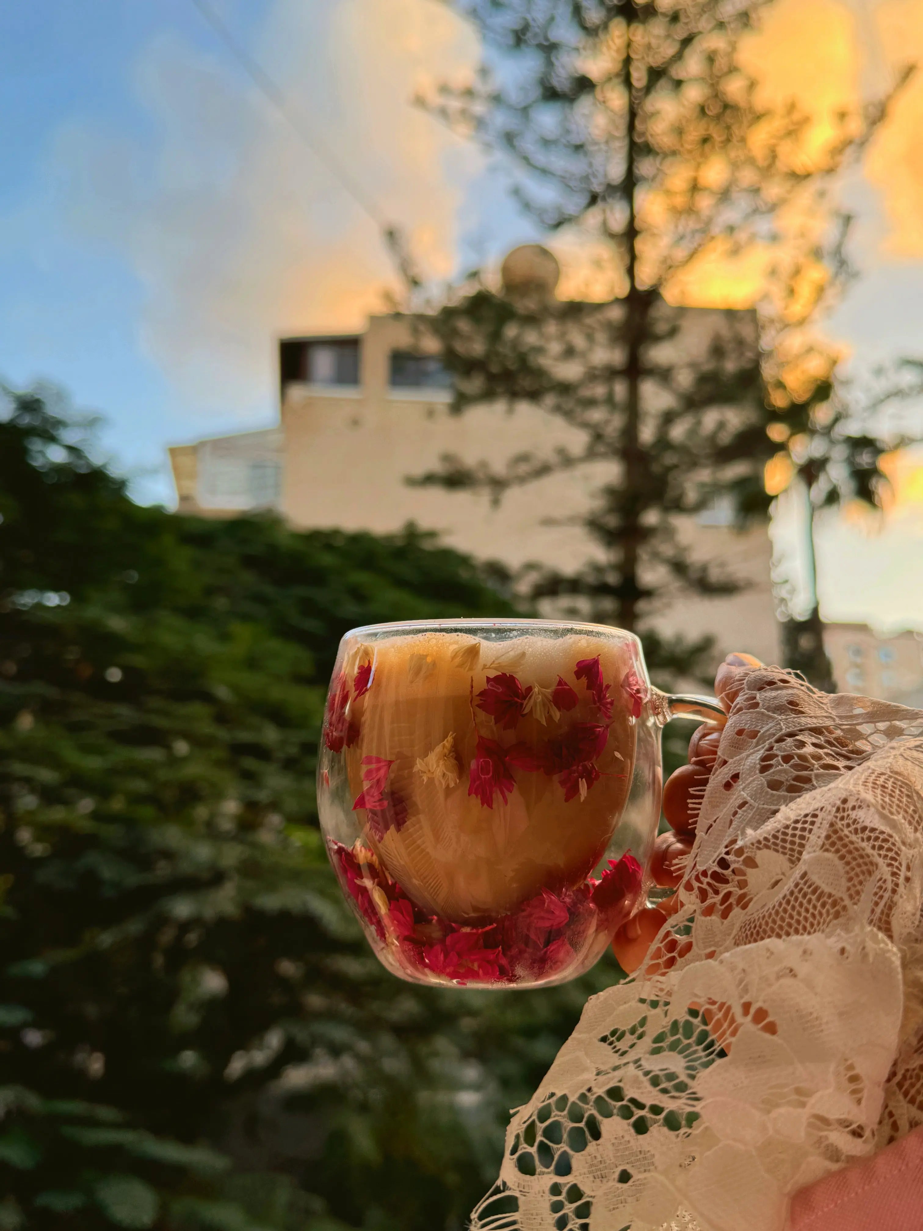Order Handmade Glass - Pink Bloom Mug for LE 320.00 at Coffee & Cream, All your coffee needs in one place. Shop Coffee, Beans, Ground Coffee, Instant Coffee, Creamers, Coffee Machines, Blenders, and more. 50+ Brands Monin, Lavazza, Starbucks, Nespresso, A