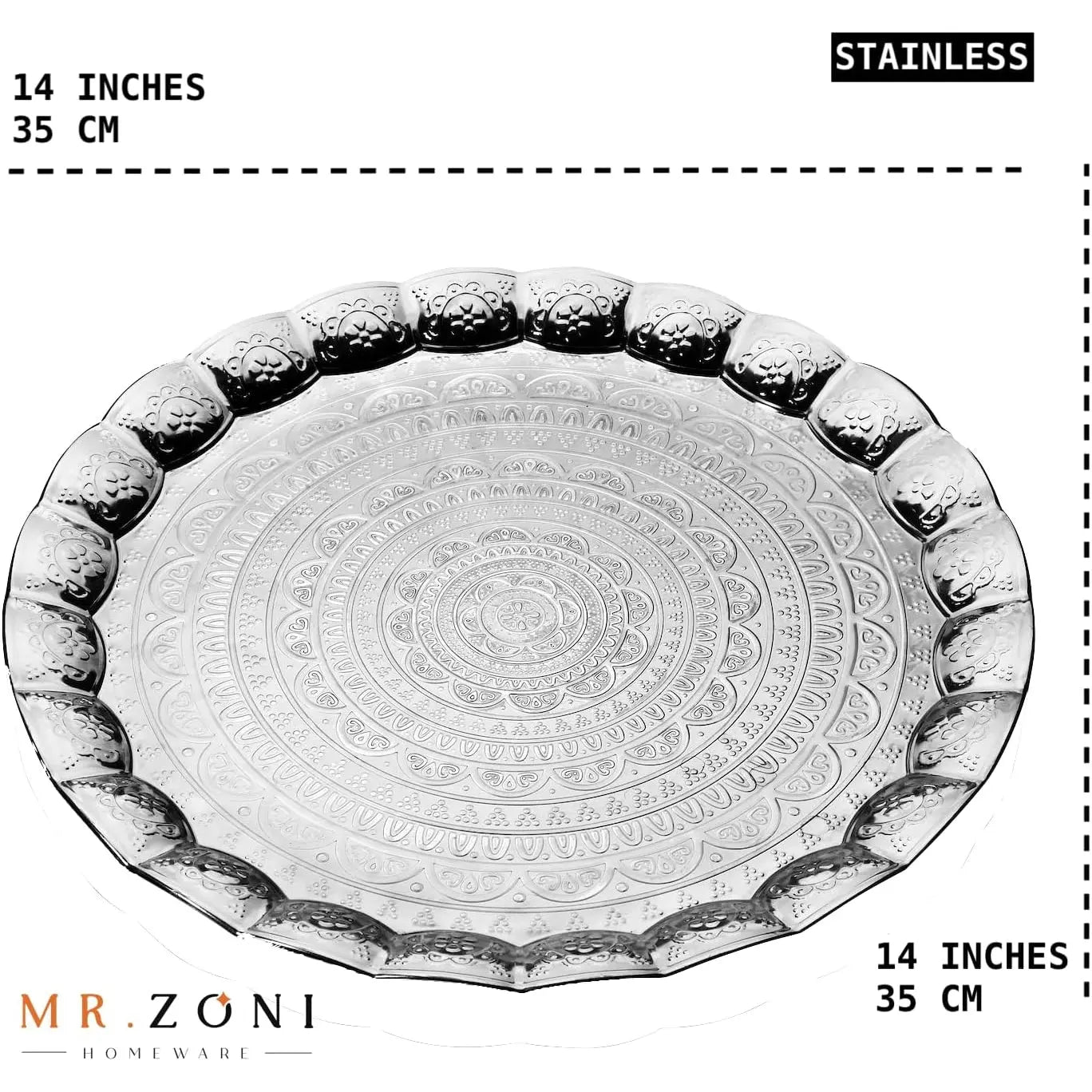 Order KGA - Wavy Round Tray - Silver #7190 for LE 680.00 at Coffee & Cream, All your coffee needs in one place. Shop Coffee, Beans, Ground Coffee, Instant Coffee, Creamers, Coffee Machines, Blenders, and more. 50+ Brands Monin, Lavazza, Starbucks, Nespres