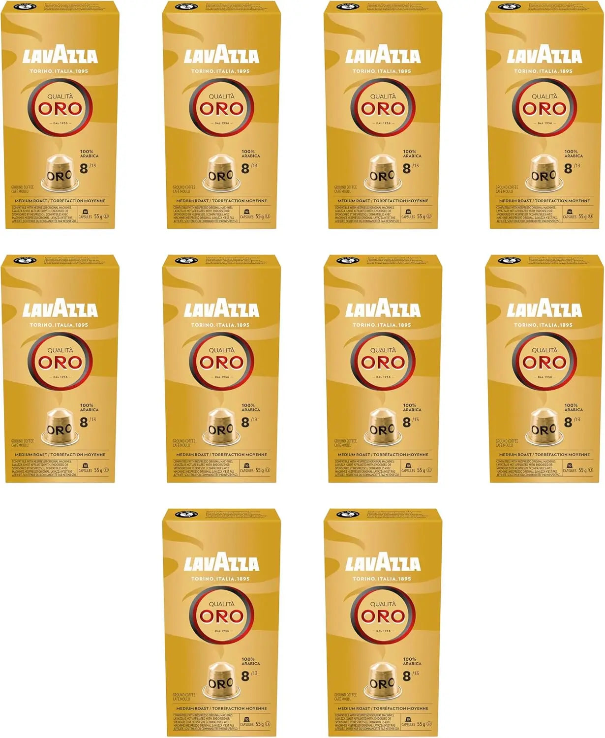 Order (100 Capsules) Lavazza - Qualita Oro Gold Compatible by Nespresso -10X10 capsules - Bundle for LE 1850.00 at Coffee & Cream, All your coffee needs in one place. Shop Coffee, Beans, Ground Coffee, Instant Coffee, Creamers, Coffee Machines, Blenders,