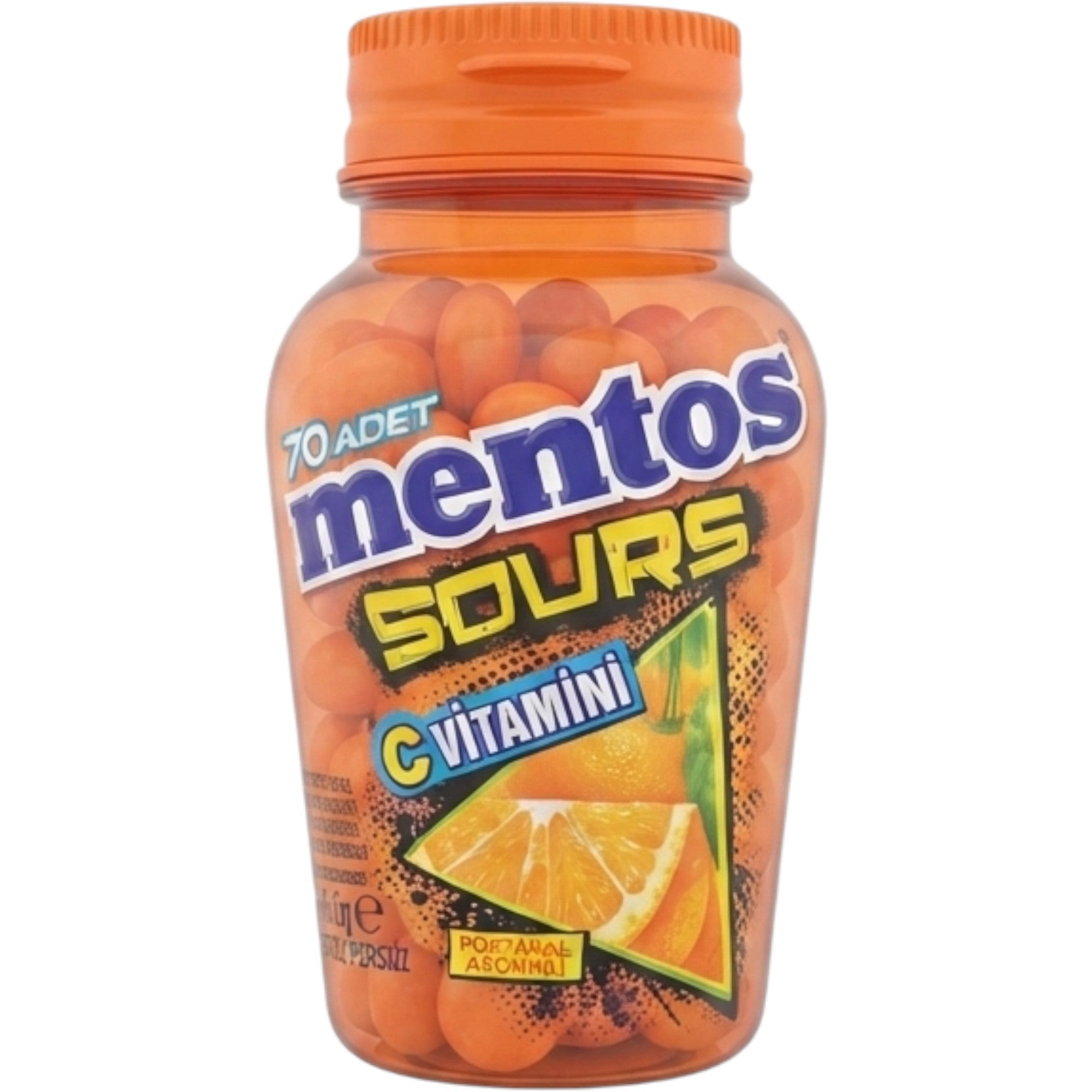 Mentos Sours Orange with Vitamin C 70 pieces 49g bottle