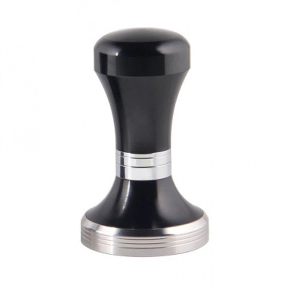 Black 51mm espresso tamper with stainless steel base