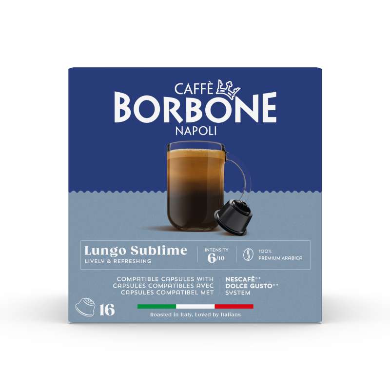 Caffé Borbone - Lungo Sublime 100% Arabica Dolce Gusto Capsules - 16 Capsules