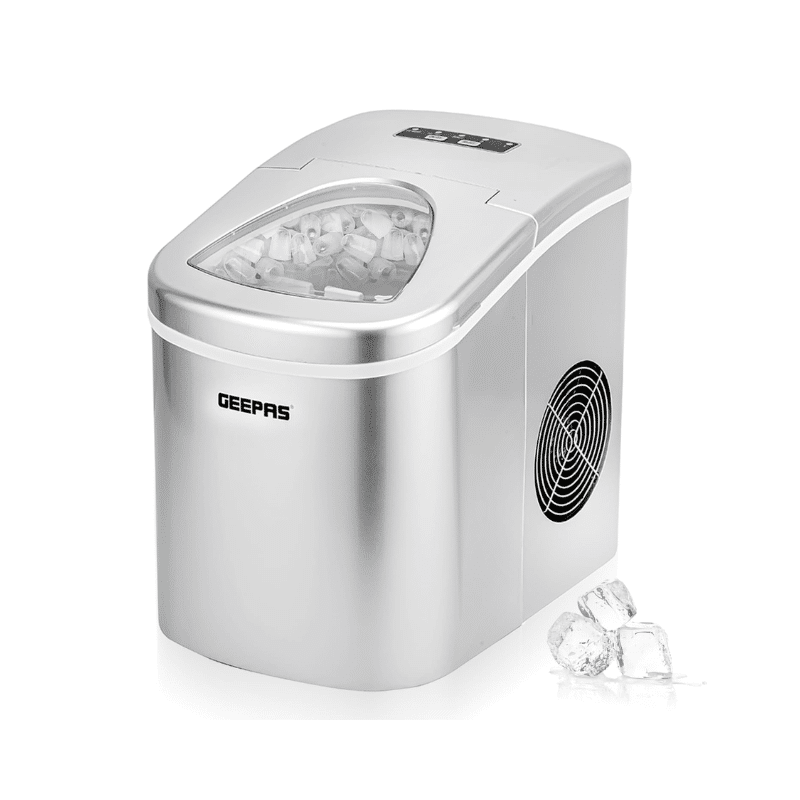 Geepas GIM63015UK portable automatic ice maker in silver