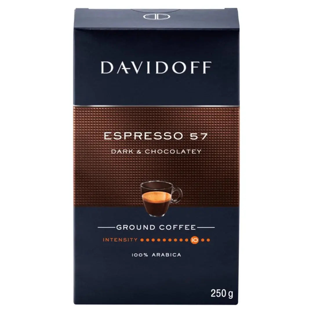 Order Davidoff - Café Espresso 57 Dark and Chocolatey Ground Espresso Coffee - 250g for LE 249.00 at Coffee & Cream, All your coffee needs in one place. Shop Coffee, Beans, Ground Coffee, Instant Coffee, Creamers, Coffee Machines, Blenders, and more. 50+