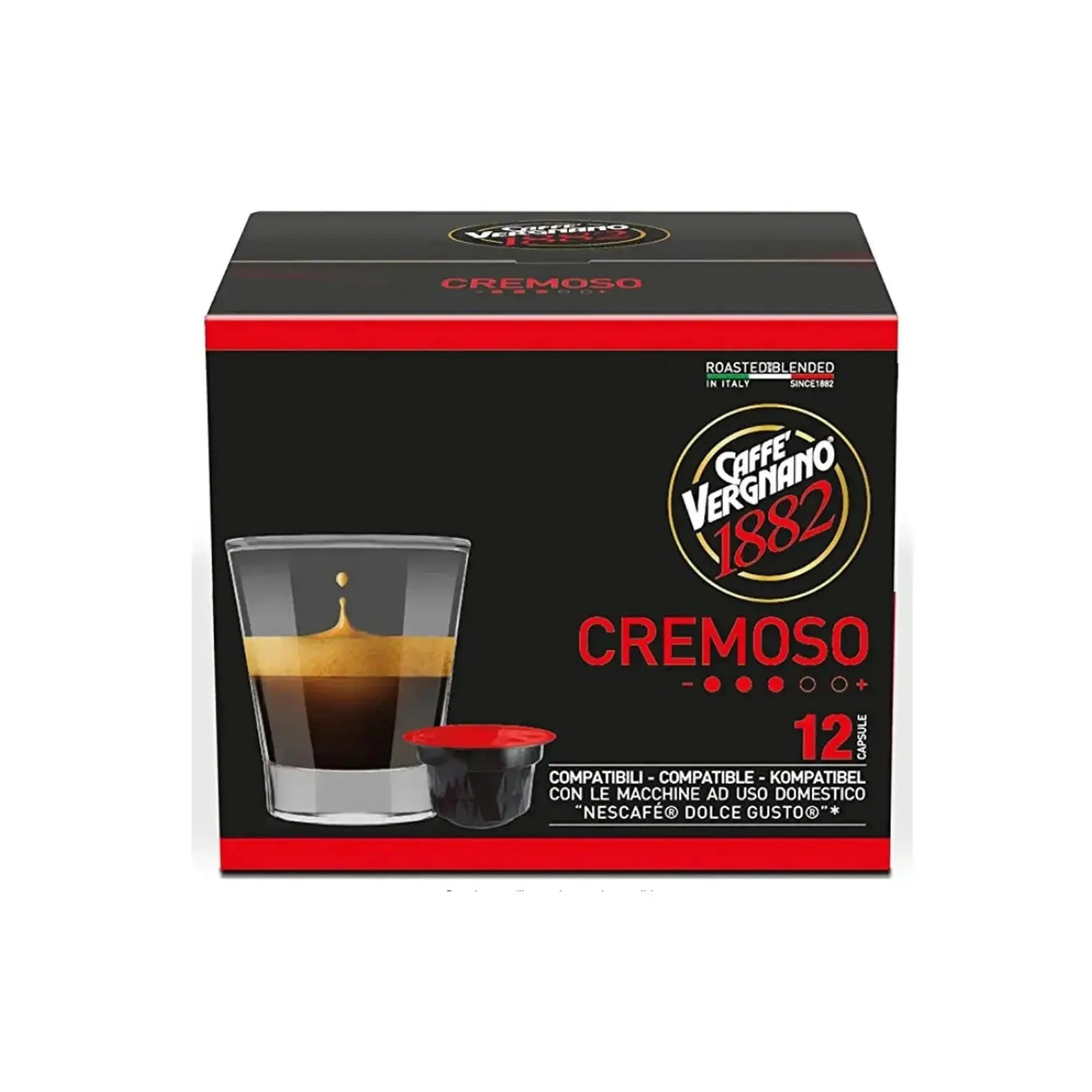 Caffe Vergnano Cremoso Dolce Gusto Compatible Coffee Capsules - 12 Capsules at Coffee & Cream Egypt