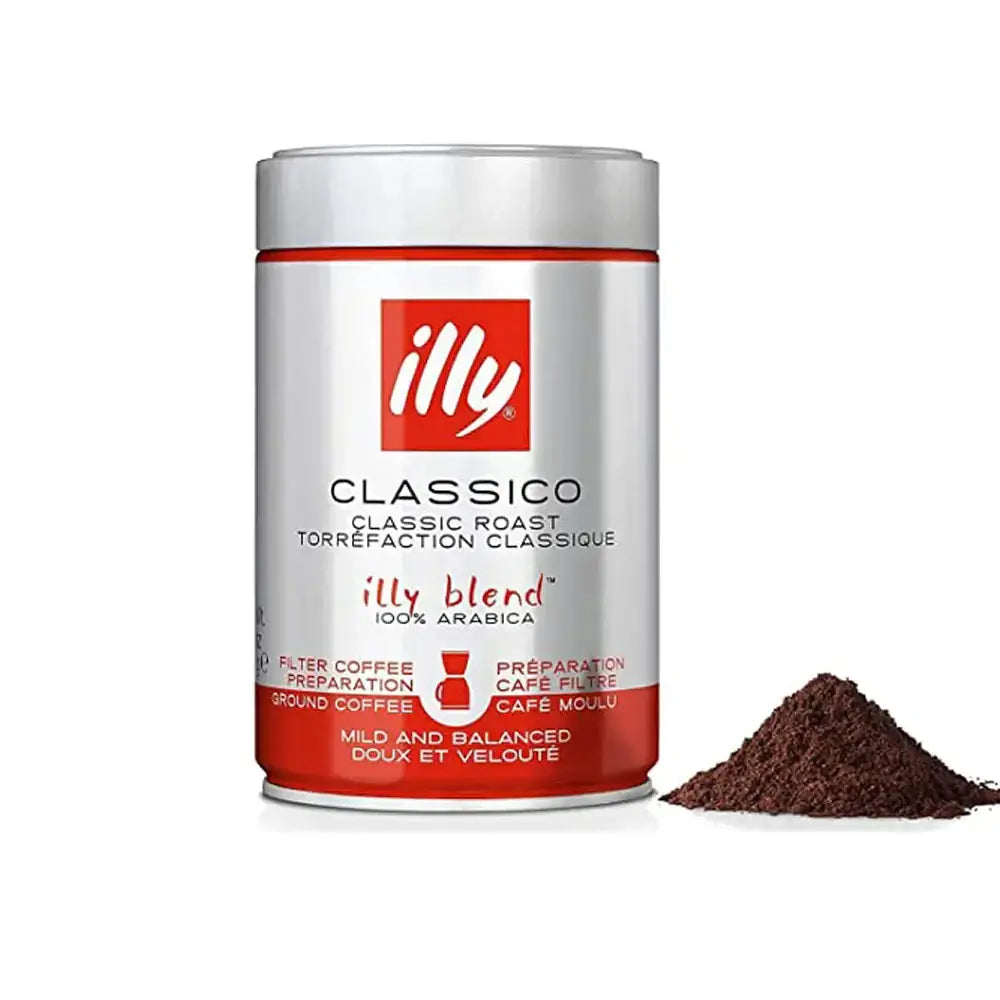 Order Illy - Classico Filter Ground Coffee - 250g for LE 459.00 at Coffee & Cream, All your coffee needs in one place. Shop Coffee, Beans, Ground Coffee, Instant Coffee, Creamers, Coffee Machines, Blenders, and more. 50+ Brands Monin, Lavazza, Starbucks,