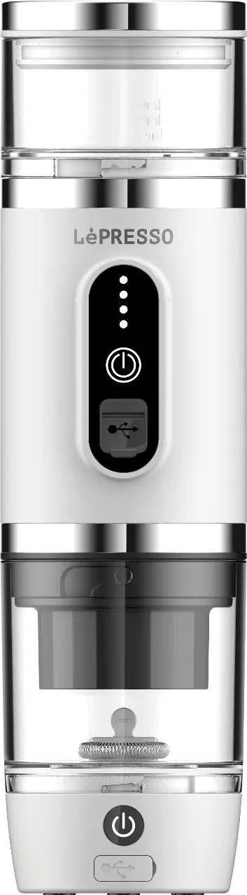 LePresso 4-in-1 Portable Coffee Machine with Milk Frother - white