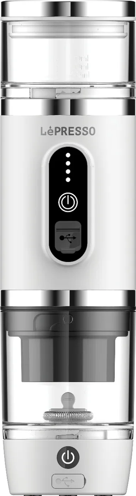 LePresso 4-in-1 Portable Coffee Machine with Milk Frother - white