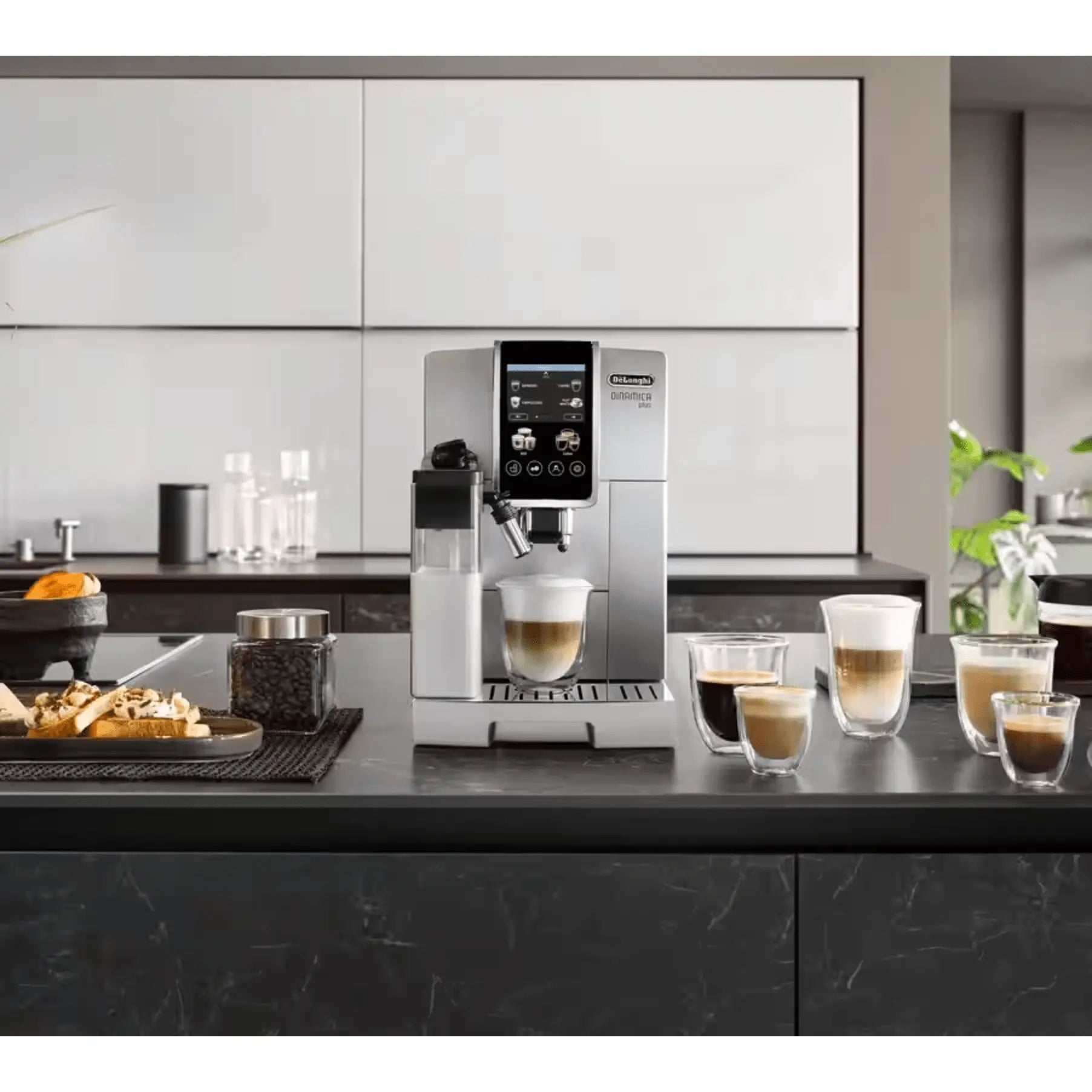 Order De'Longhi Dinamica Plus ECAM382.70.B Automatic Coffee Maker for Coffee Beans, Cappuccino Machine with LatteCrema Hot Espresso Machine, Cup with 18 Recipes, TFT Display 8.9 cm (3.5 Inches) 1450 W, for LE 68850.00 at Coffee & Cream, All your coffee ne