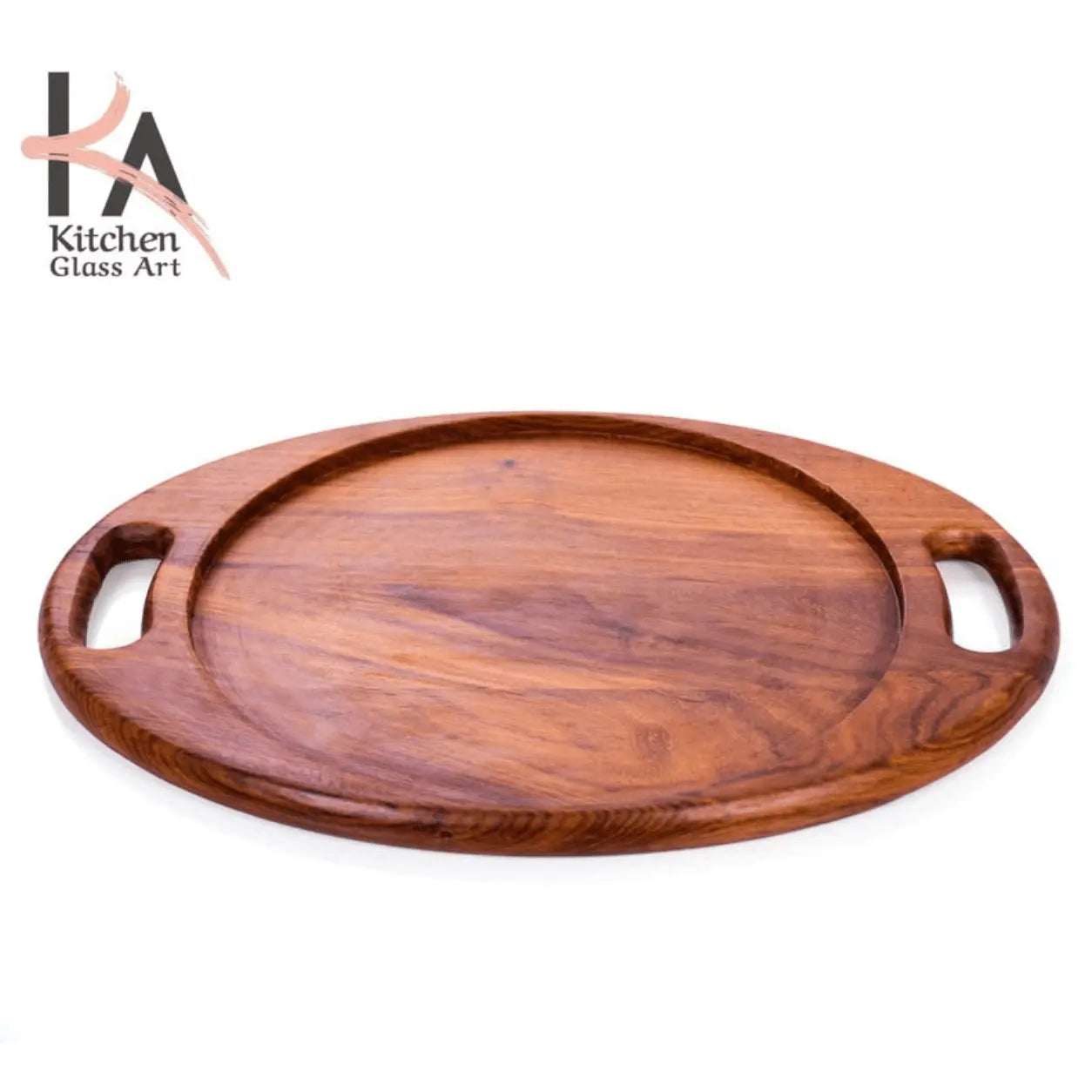 KGA1 KGA - Handmade Wooden Oval Tray #7657 at Coffee & Cream Egypt