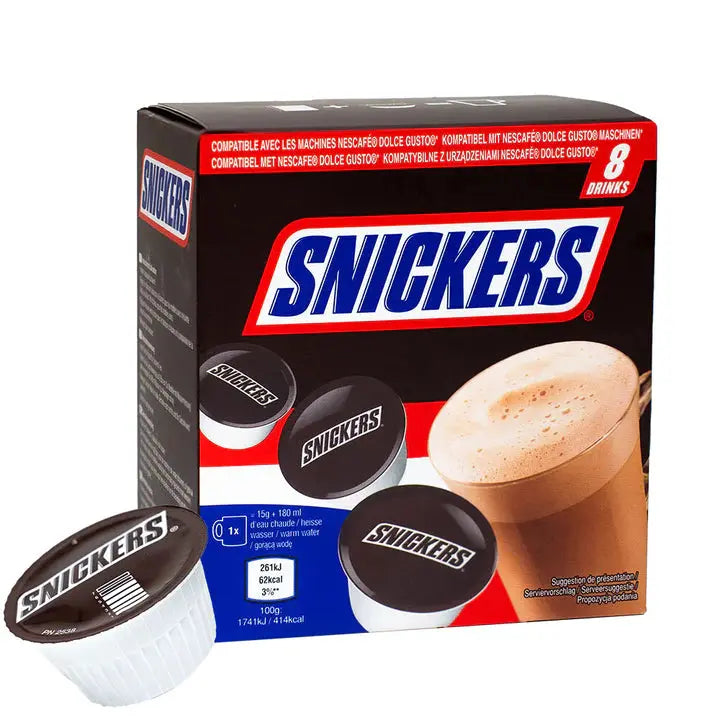 Order Snickers - Dolce Gusto Pods - 8 capsules Best Before March 2025 for LE 280.00 at Coffee & Cream, All your coffee needs in one place. Shop Coffee, Beans, Ground Coffee, Instant Coffee, Creamers, Coffee Machines, Blenders, and more. 50+ Brands Monin,