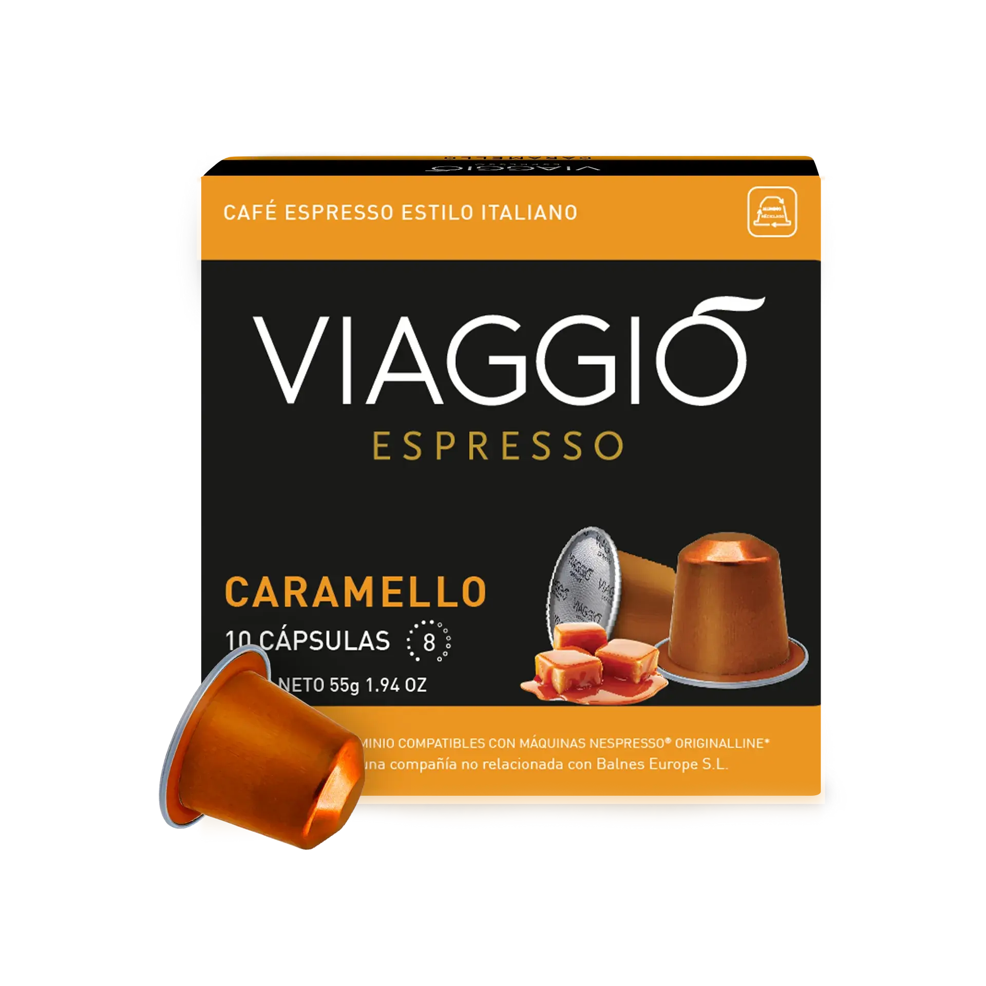 Viaggio - Caramello Compatible By Nespresso - 10 Capsules at Coffee & Cream Egypt