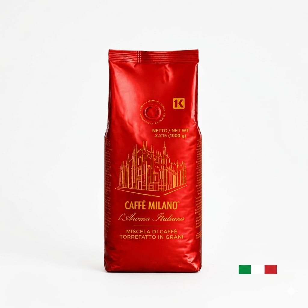 Caffe Milano - Premium Red 70% Arabica 30% Robusta Coffee Beans - 1kg