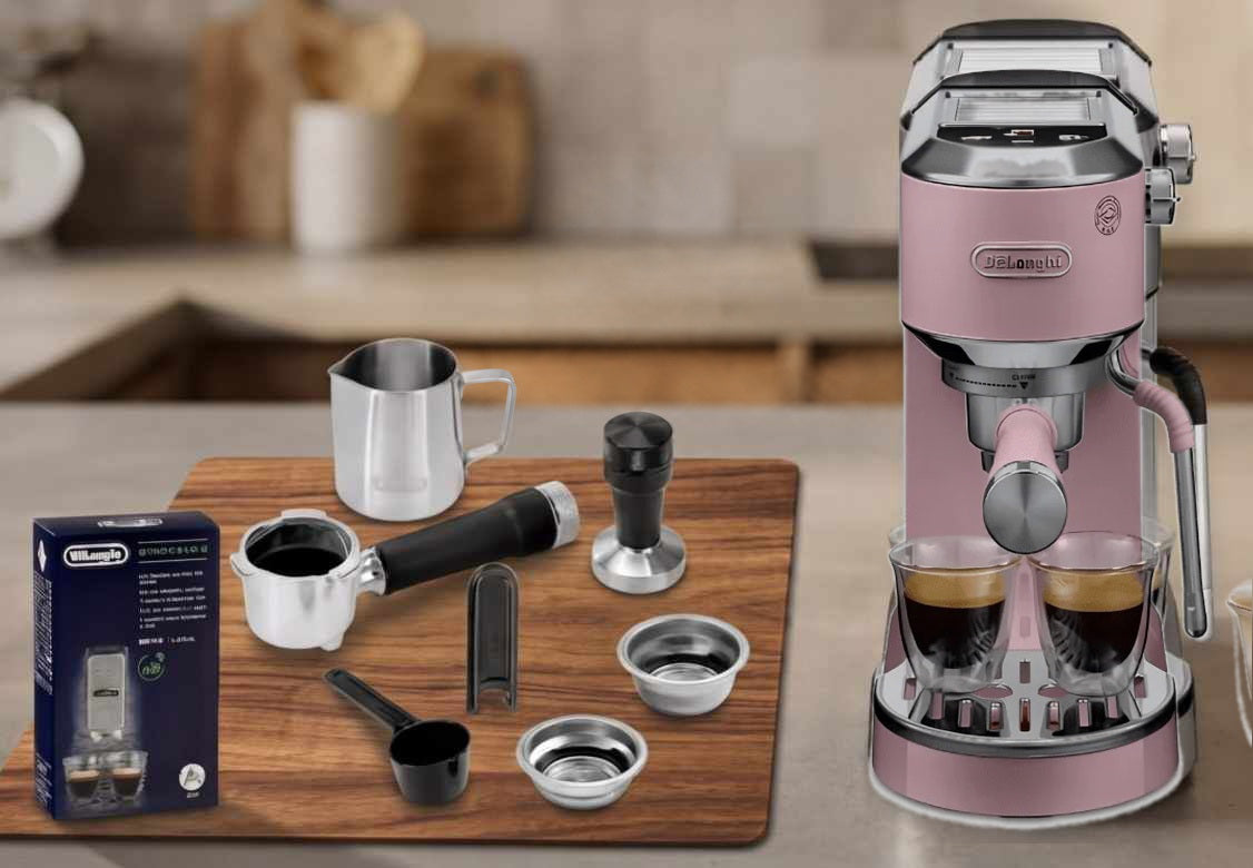 De'Longhi Dedica Duo EC890.PK Espresso & Cold Brew Machine - Pink + Gifts
