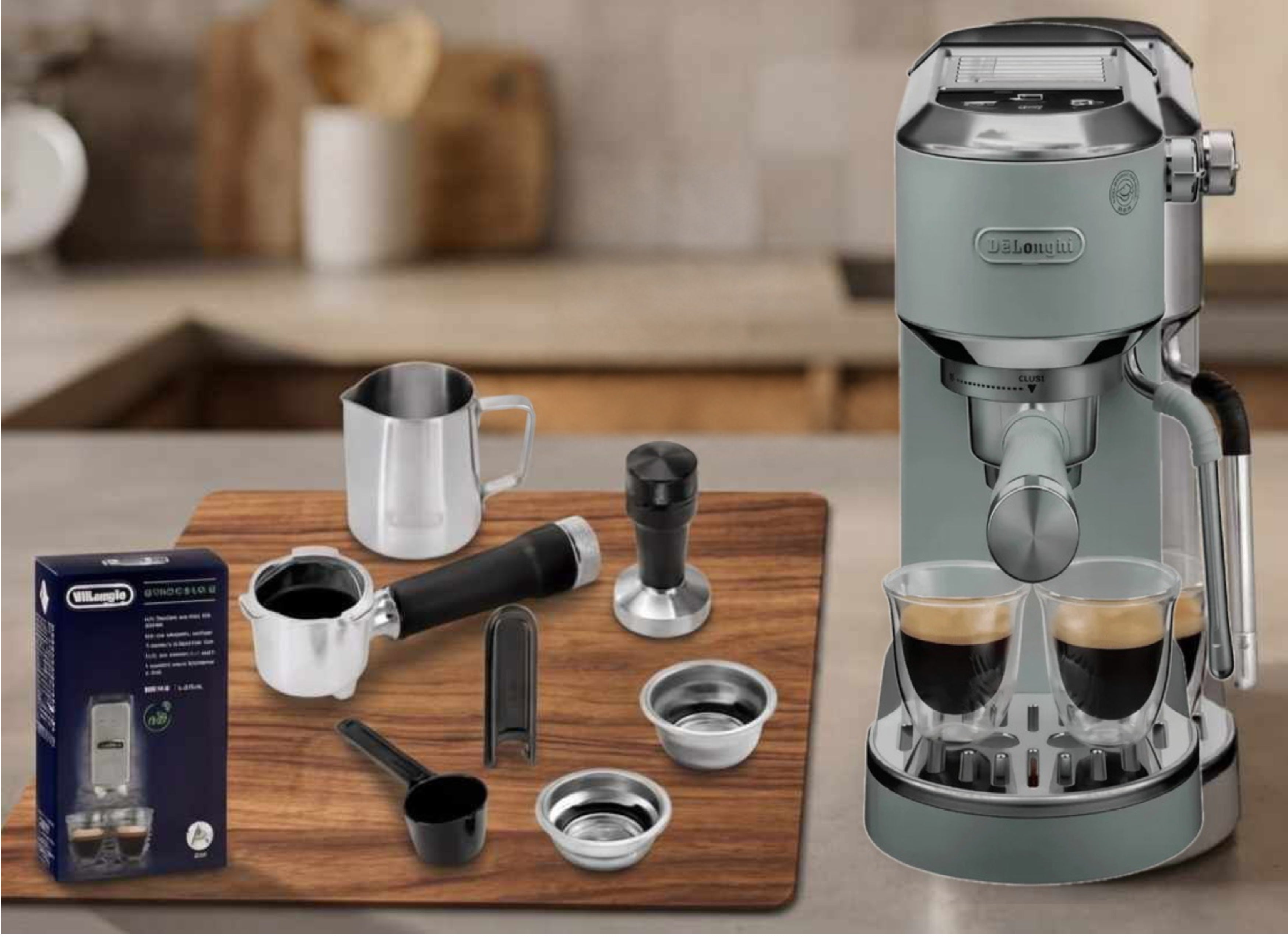 De'Longhi Dedica Duo EC890.GR Espresso & Cold Brew Machine - Mint Green + Gifts