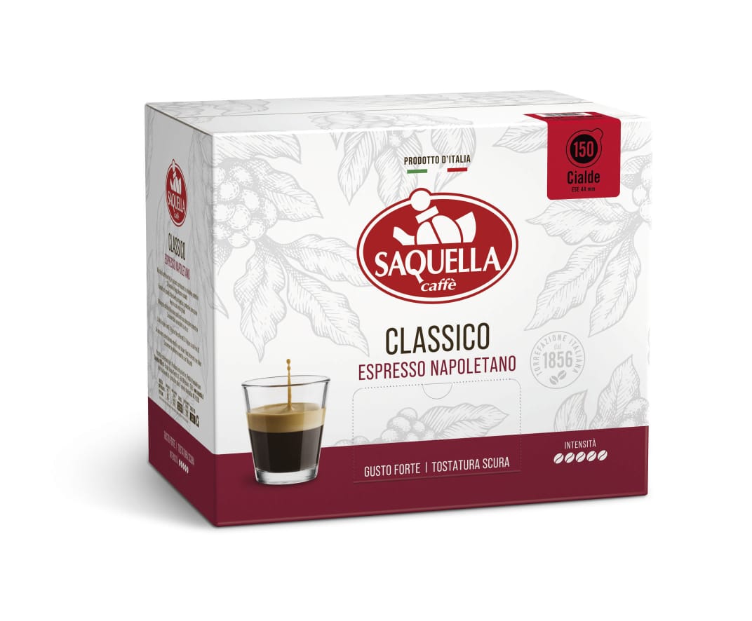 أقراص إسبريسو Saquella Caffè Classico ESE (150 قرصًا — عبوة كبيرة)