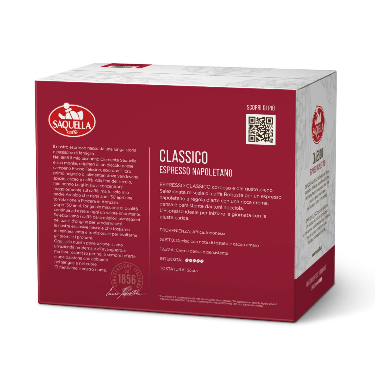 أقراص إسبريسو Saquella Caffè Classico ESE (150 قرصًا — عبوة كبيرة)