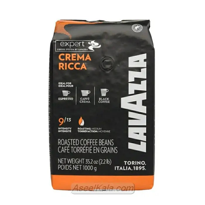 Lavazza Crema Ricca Whole Coffee Beans - Intensity 9 - 1kg at Coffee & Cream Egypt