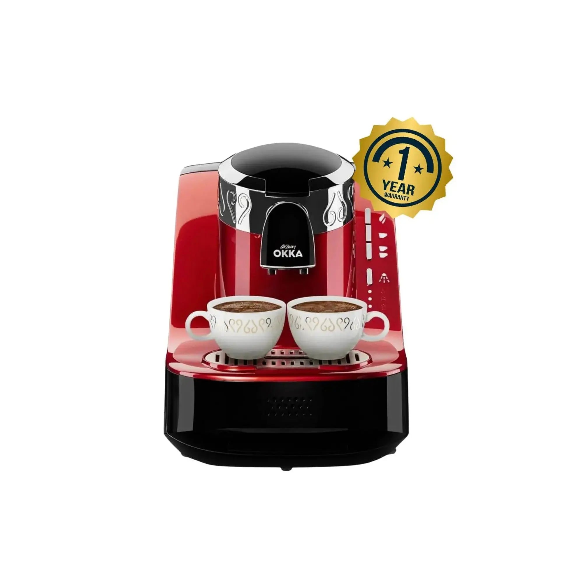 Arzum Okka Automatic Turkish Coffee Machine , OK002 , Red/Chrome (1 YEAR WARRANTY) at Coffee & Cream Egypt
