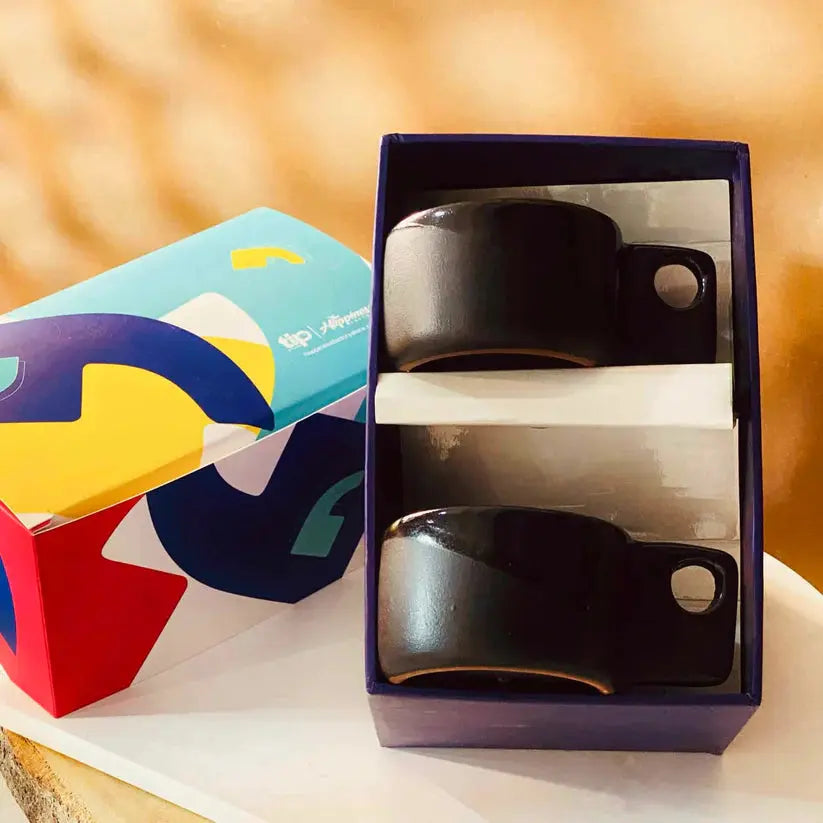 Order Handmade Pottery - Black Espresso Cup - 100 ml (Set of 2) for LE 430.00 at Coffee & Cream, All your coffee needs in one place. Shop Coffee, Beans, Ground Coffee, Instant Coffee, Creamers, Coffee Machines, Blenders, and more. 50+ Brands Monin, Lavazz
