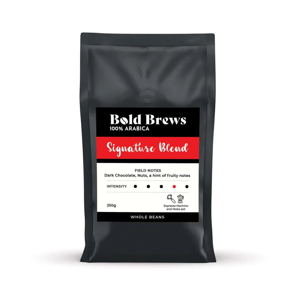 Bold Brews 100 Arabica Whole Coffee Beans 250g