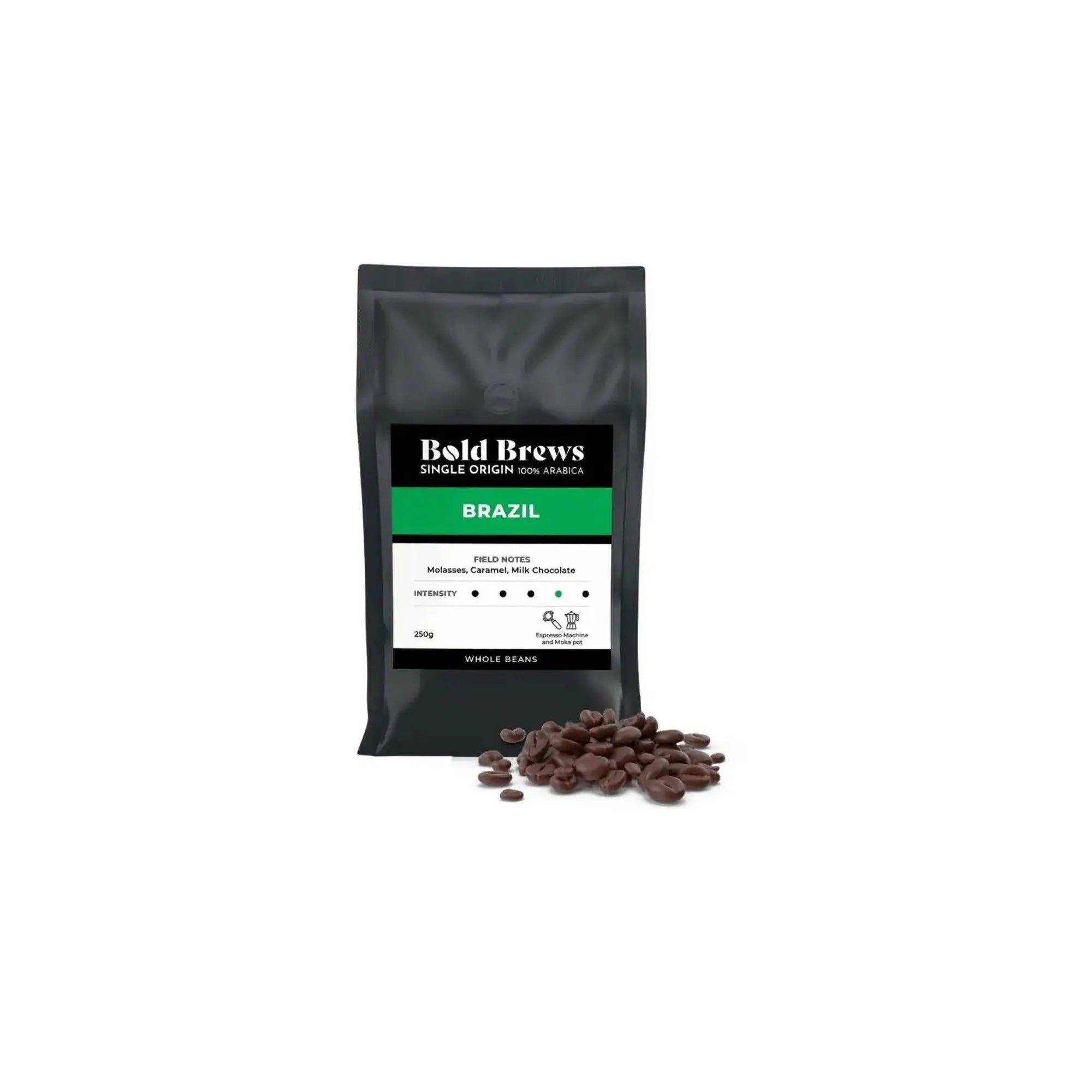 Bold Brews - Brazil 100% Arabica Whole Coffee Beans - 250g at Coffee & Cream Egypt