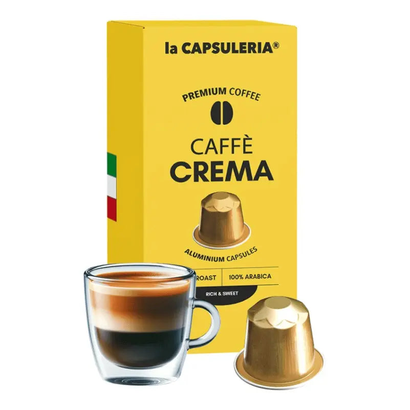 LACAPSULERIA - CREMA Coffee - Aluminum Capsules compatible with Nespresso®- 10 CAPS Coffee & Cream