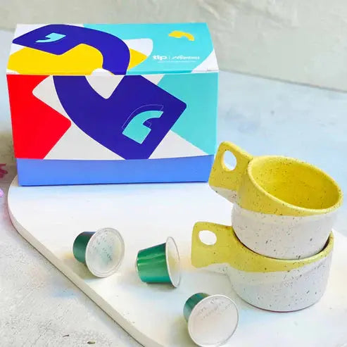 Order Handmade Pottery - Yellow Espresso Cup - 100 ml (Set of 2) for LE 430.00 at Coffee & Cream, All your coffee needs in one place. Shop Coffee, Beans, Ground Coffee, Instant Coffee, Creamers, Coffee Machines, Blenders, and more. 50+ Brands Monin, Lavaz