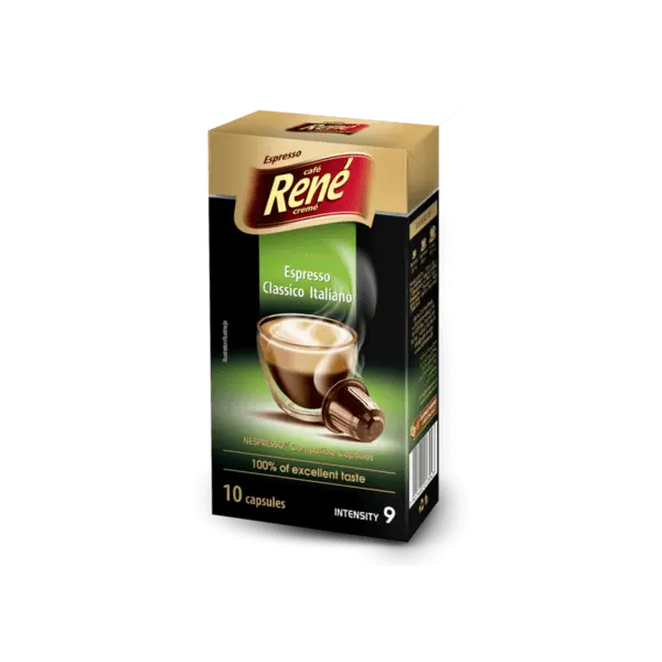 René - Espresso Classico Italiano Compatible By Nespresso - 10 Capsules at Coffee & Cream Egypt