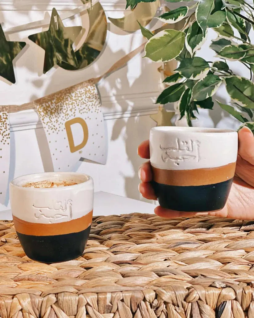 Order Handmade Pottery - Wavy Black & Brown Espresso Cup - 100 ml (Set of 2) for LE 430.00 at Coffee & Cream, All your coffee needs in one place. Shop Coffee, Beans, Ground Coffee, Instant Coffee, Creamers, Coffee Machines, Blenders, and more. 50+ Brands