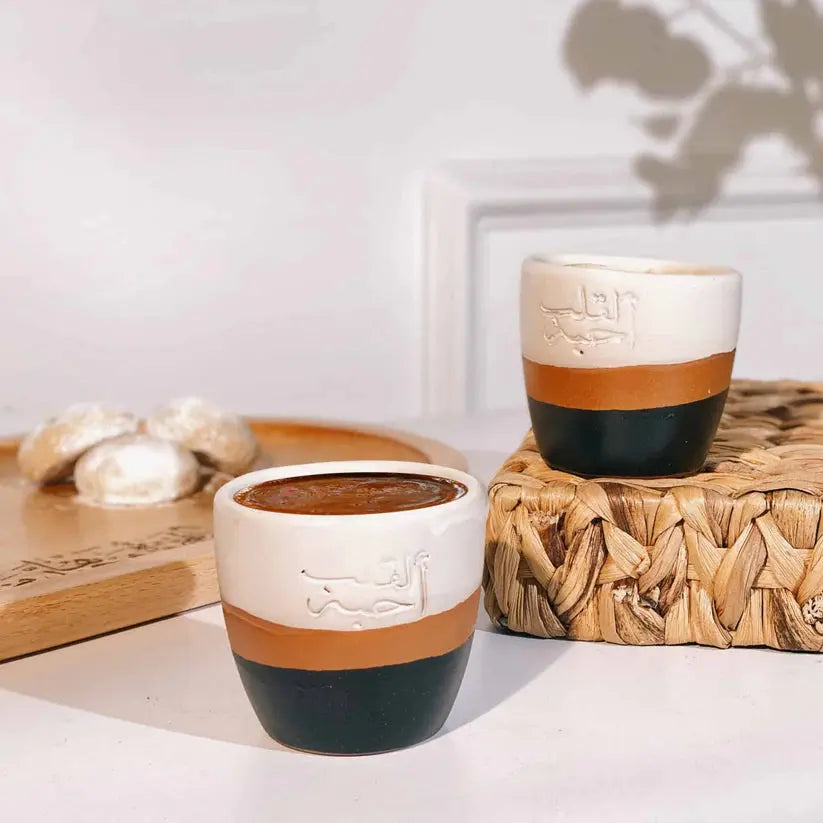 Order Handmade Pottery - Wavy Black & Brown Espresso Cup - 100 ml (Set of 2) for LE 430.00 at Coffee & Cream, All your coffee needs in one place. Shop Coffee, Beans, Ground Coffee, Instant Coffee, Creamers, Coffee Machines, Blenders, and more. 50+ Brands
