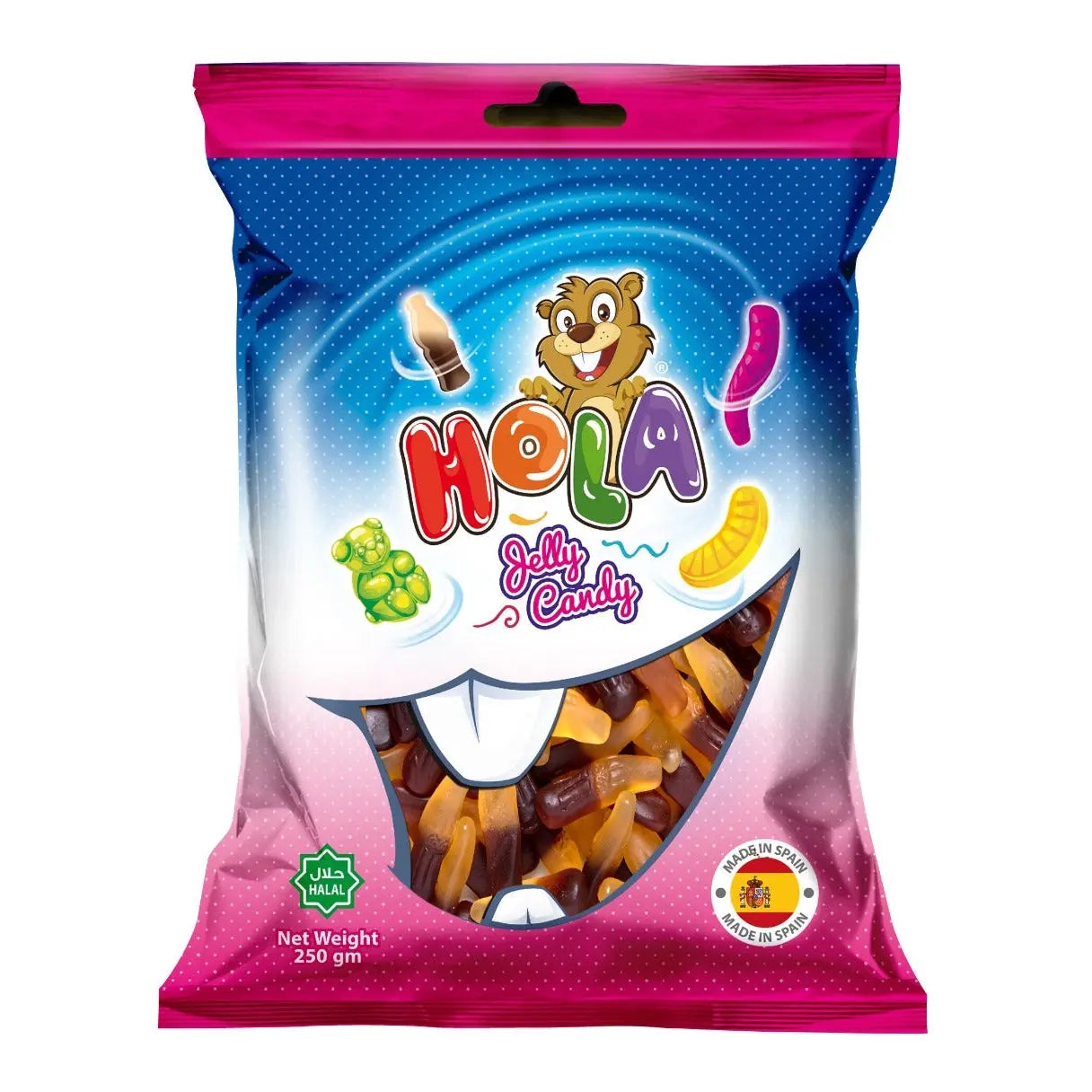 Biscuites&coockies&candy Hola - Jelly Candy - Colorful Cola Shape - 250g at Coffee & Cream Egypt