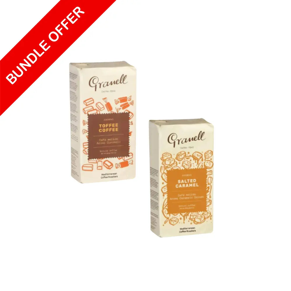Granell Bundle - Toffee Ground Coffee & Salted Caramel Ground Coffee - 250g X2 Bundle at Coffee & Cream Egypt