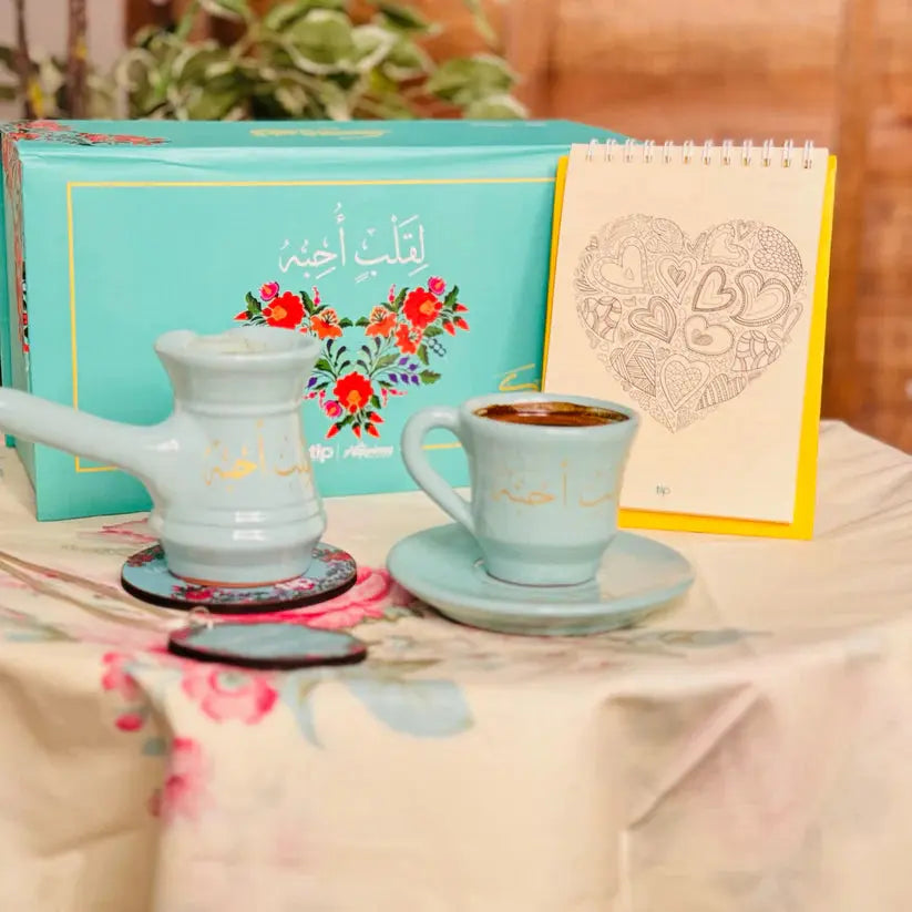 Order Handmade Pottery - Tiffany Green Coffee Gift Set - For a Heart I l Love for LE 875.00 at Coffee & Cream, All your coffee needs in one place. Shop Coffee, Beans, Ground Coffee, Instant Coffee, Creamers, Coffee Machines, Blenders, equipment and more.