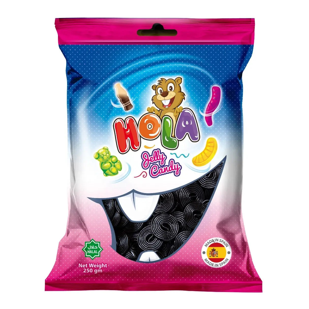 Biscuites&coockies&candy Hola - Jelly Candy - Licorice - 250 gm at Coffee & Cream Egypt