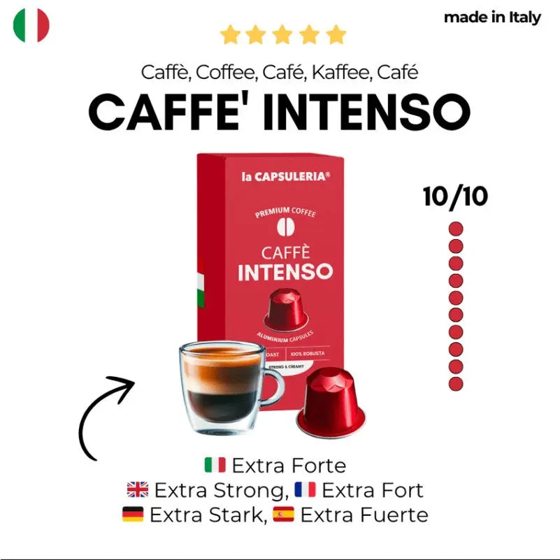 LACAPSULERIA - Intenso Coffee - Aluminum Capsules compatible with Nespresso®- 10 CAPS Coffee & Cream